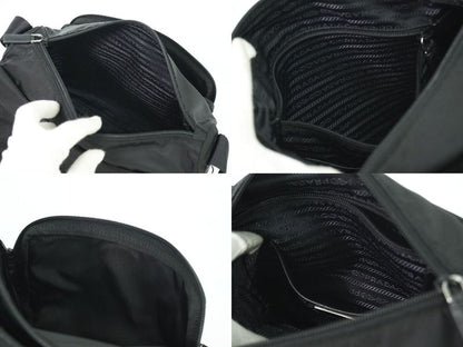 Authentic Prada Nylon Shoulder Bag Pochette Black Bag Pre-owned [follow-up