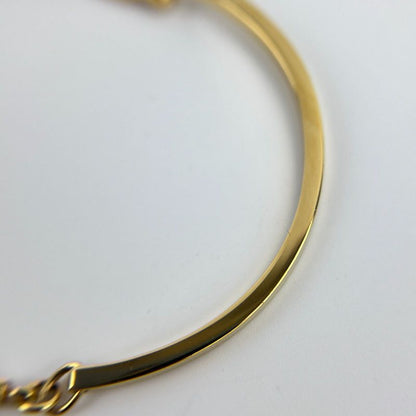 Celine Logo Triomphe Accessory Bracelet Bangle Gold Vintage Women's
