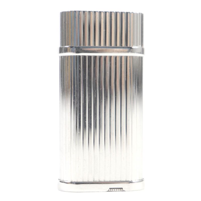 Cartier Godron Stripe Pattern Oval Roller Smoking Tool Silver