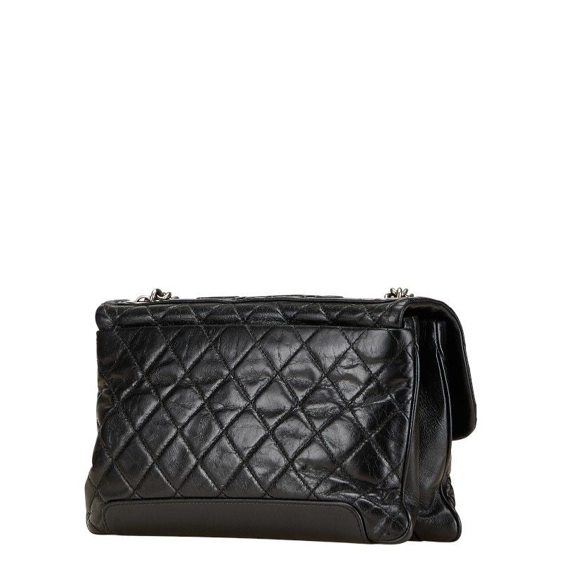Chanel Coco Mark Matelasse Crossbody Chain Shoulder Bag Black Leather Women