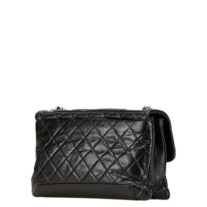 Chanel Coco Mark Matelasse Crossbody Chain Shoulder Bag Black Leather Women