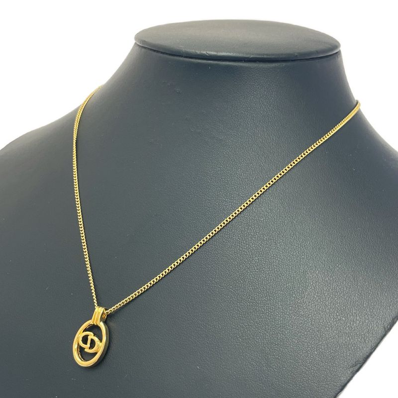Christian Dior GP CD Logo Oval Necklace Gold 448983 Necklace