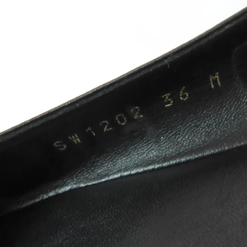 Louis Vuitton 2022 Popi Line Monogram Leather Ballet Shoes Black 36 Storage