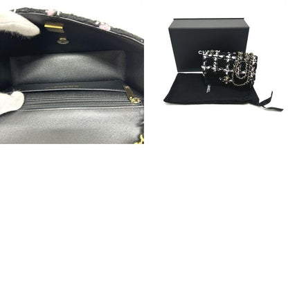 Chanel Shoulder Bag Mini Matelasse Mini Tweed Black