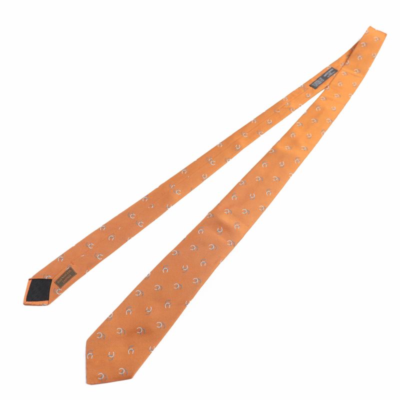 Hermes 23 Years 339359t Croisée Le Fer 100% Silk Orenge/gris/blanc Horseshoe