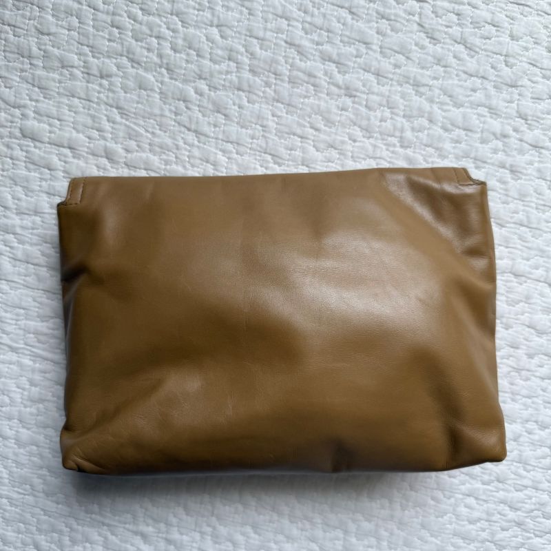 Bottega Veneta Leather Clutch Bag Beige Gold Hardware Ladies Brand Bag Party Bag