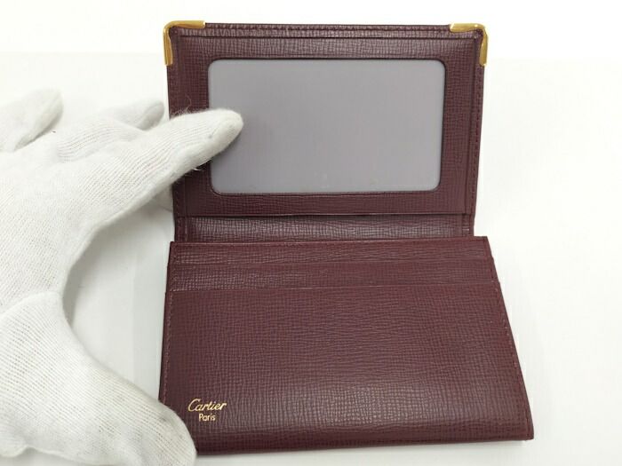 Cartier Card Case Pass Case Must Line Leather Bordeaux