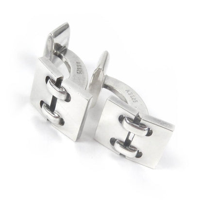 Hermes Vintage Cufflinks Button Accessory Ag925 Silver With Box And Case Total