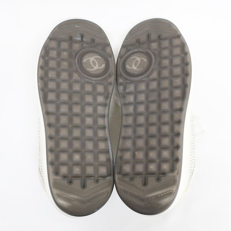 Chanel Sneakers Sequins White Size 36 Approx 23.0cm (9.06in) Coco