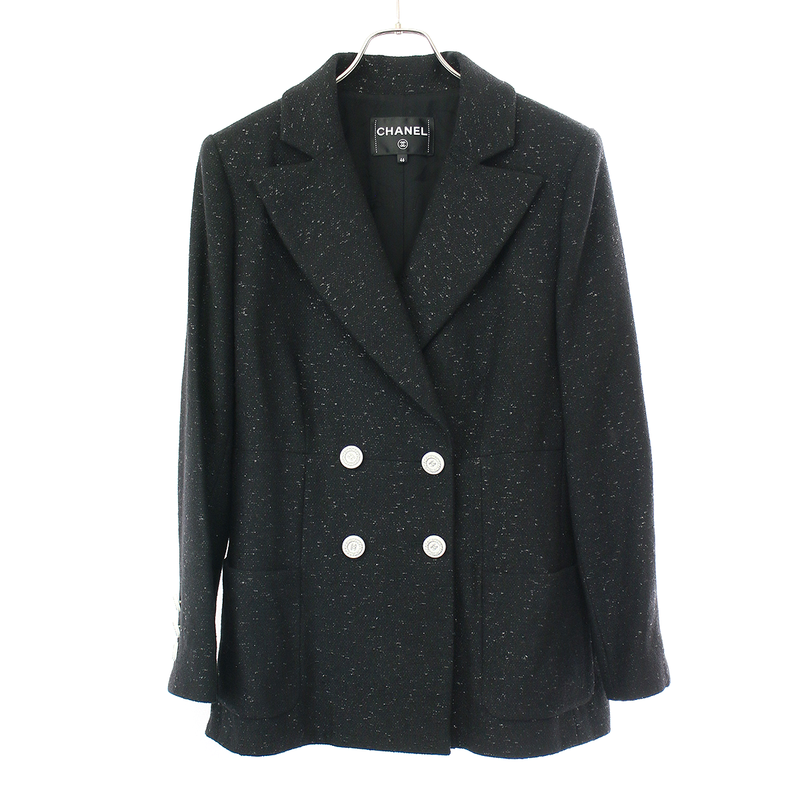 Chanel 2019 Cruise Collection Coco Mark Button Tweed Double Tailored Jacket