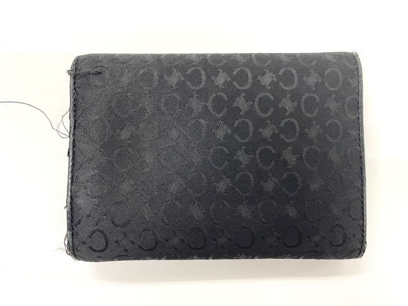 Celine Old Celine Vintage C Macadam Allover Jacquard And Leather Trifold Wallet