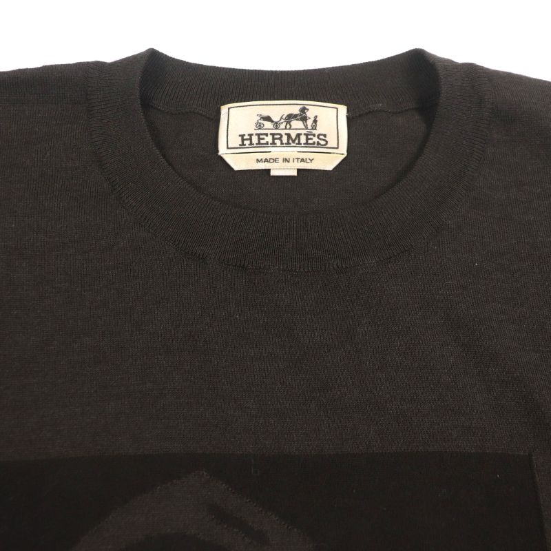  Hermes 23AW Cashmere Silk Chaine D'ancre Horsebit Etrille Paddock Crewneck