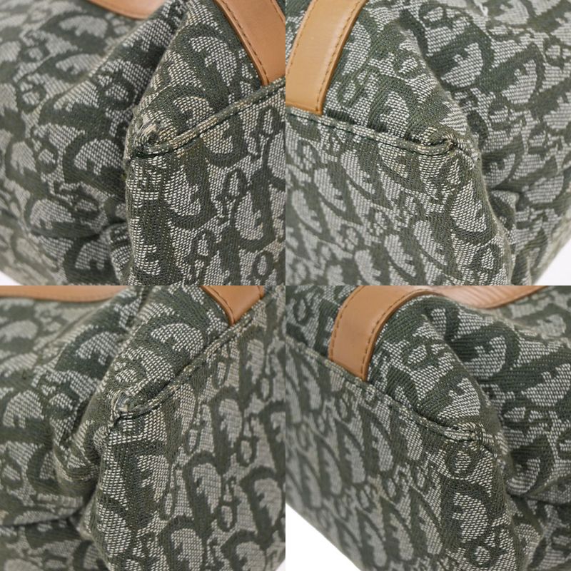 Christian DIOR Shoulder Tote Leather Canvas Leather 85kb001