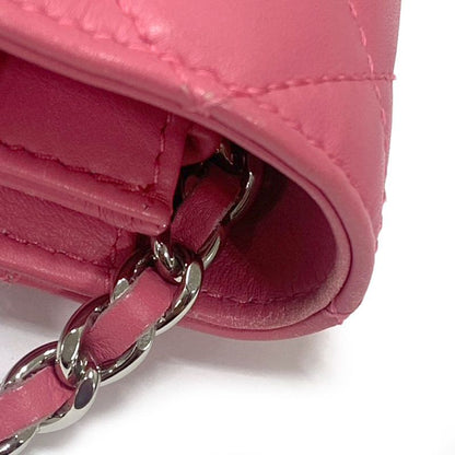 Chanel Matelasse Chain Wallet Pink Coco Mark
