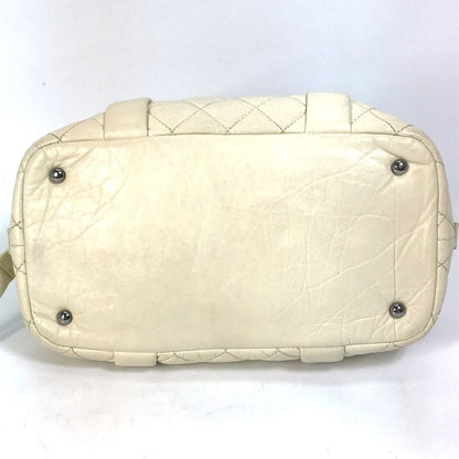 Chanel Handbag CC Coco Mark Leather Beige
