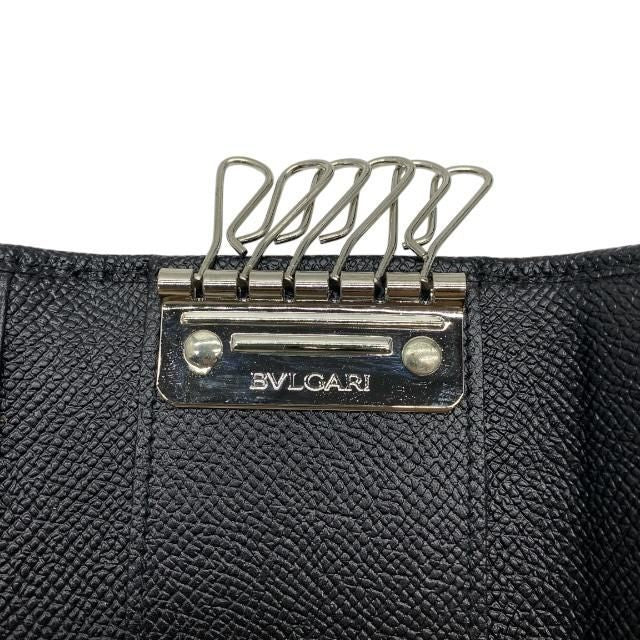 Bvlgari 6-ring Key Case Key Ring Leather Black