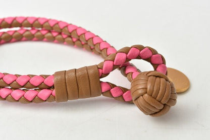 Bottega Veneta Bracelet Bangle Bottega Veneta Intrecciato Double Pink Brown