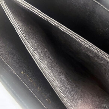 CHANEL Vintage Patent Leather Tote Purse Shoulder Bag Black
