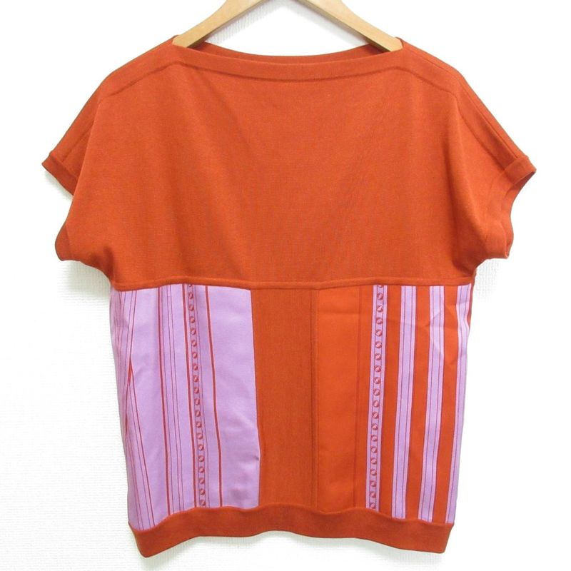 22ss Hermes Grand Tralala Twill Laine Short Sleeve Silk Cut and Sewn 2e2814do