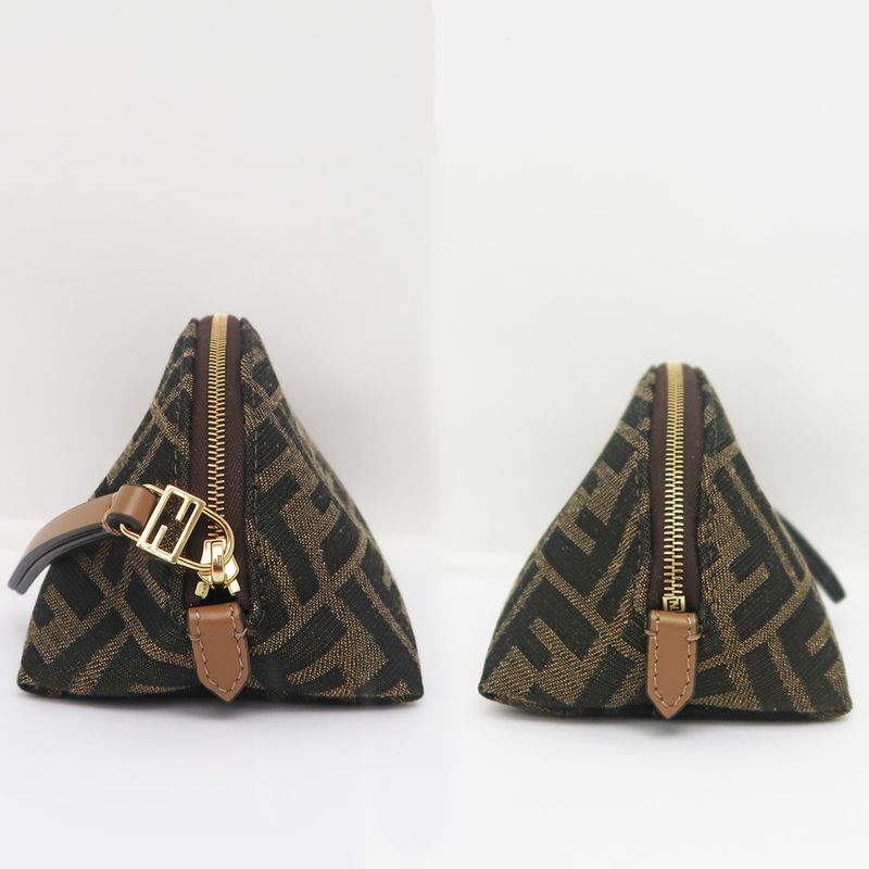 Fendi Pouch Zucca Pattern 8n0208 Brown Men's Women's Accessories