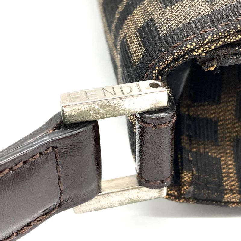 Fendi Zucca Shoulder Bag Jacquard Khaki Women