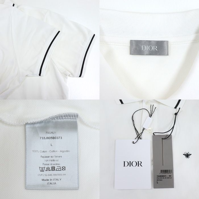 DIOR Homme Dior Homme BEE Embroidered Polo Shirt White 733j805b0373-002 L Short