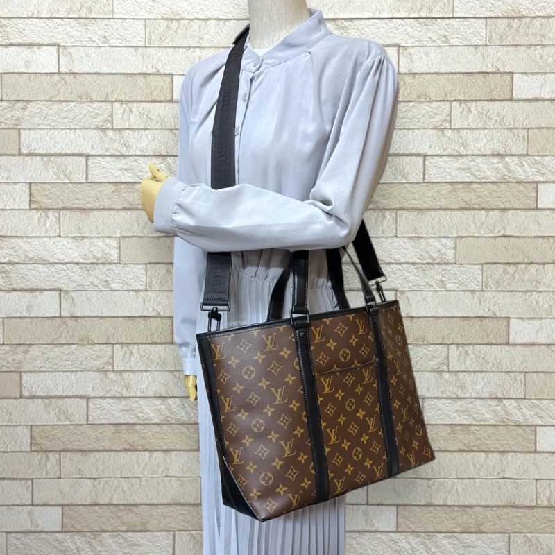 Louis Vuitton Weekend Tote PM Monogram Macassar Shoulder Bag Monogram Macassar