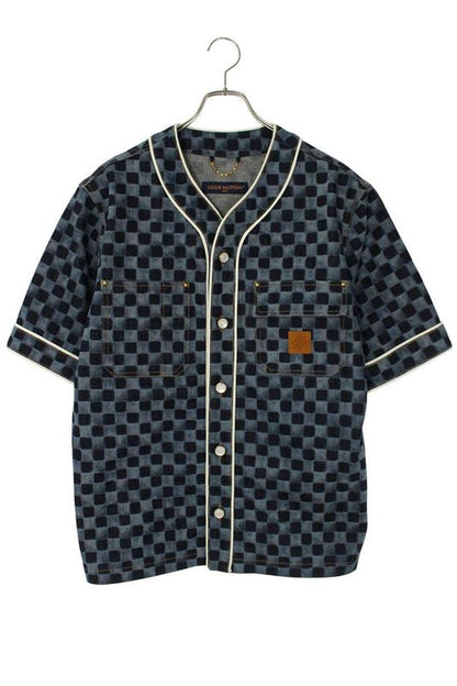 Louis Vuitton Rm252m JEE Hts81w Mini Damier Lazer Denim Short Sleeve Shirt
