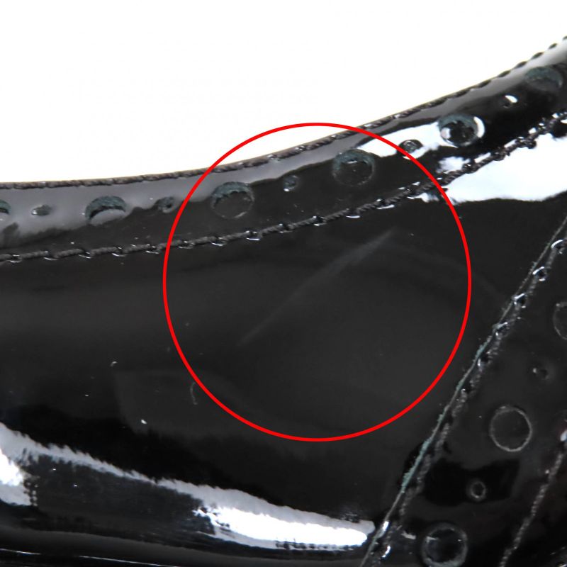 CHANEL G31216 Patent Leather Perforated Wedge Sole Pumps Black 36.5 Storage