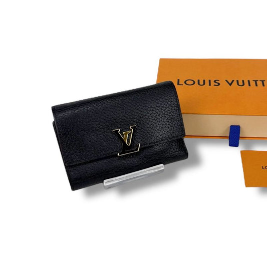 Louis Vuitton Trifold Wallet Portefeuille Capucines Black Taurillon