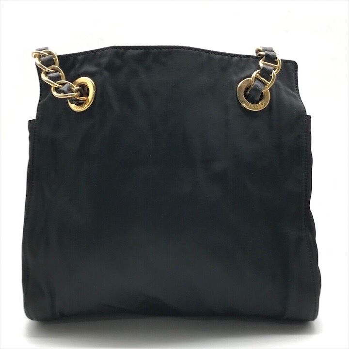 Prada Nylon Tessuto Chain Shoulder Bag Black