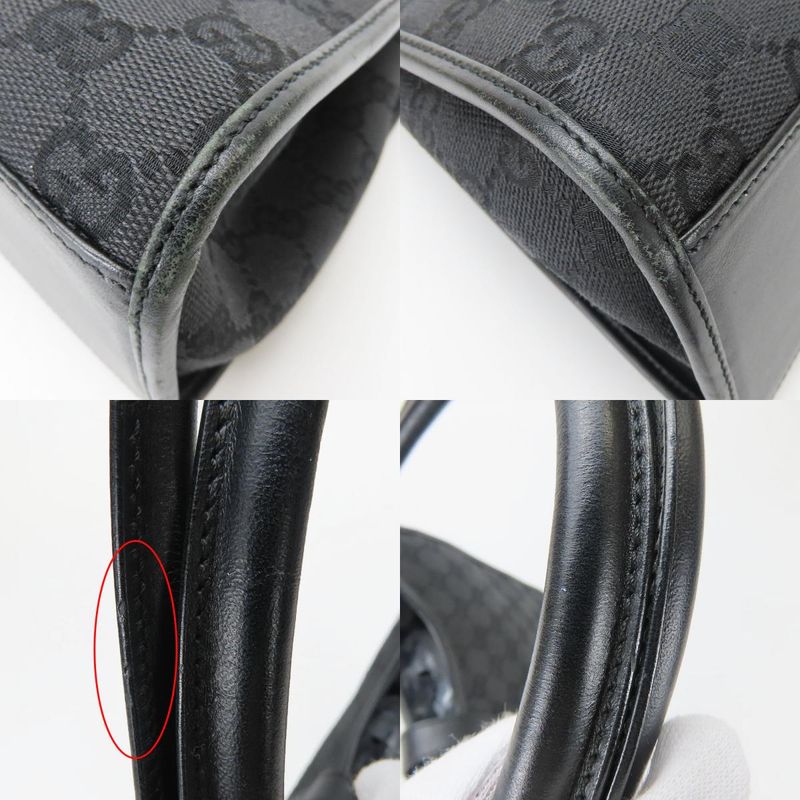 Gucci Handbag 01719 Jackie GG Canvas Black Silver Hardware Shoulder Usual Women