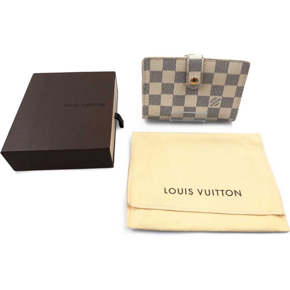 Louis Vuitton Damier Azur Portefeuille Viennois Bifold Wallet N61676 White