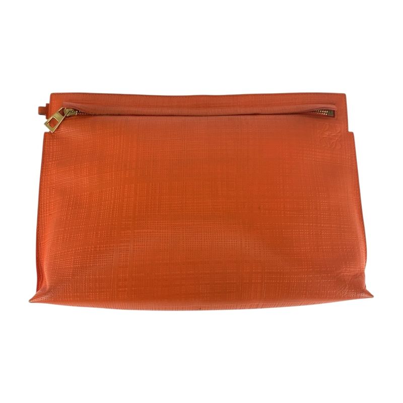 Loewe Anagram Orange Gold Hardware Leather 101 88 K05 Clutch Bag Second Bag
