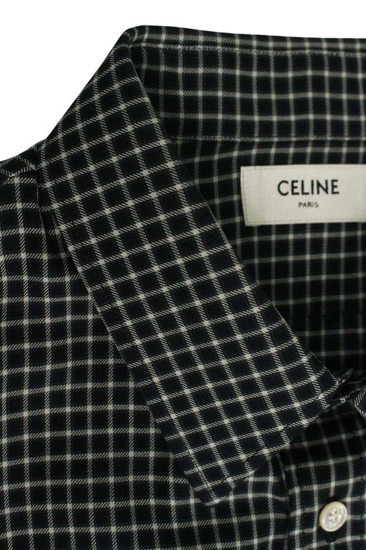 Celine 25SS 2c9820943 Loose Checked Long Sleeve Shirt Men's 40