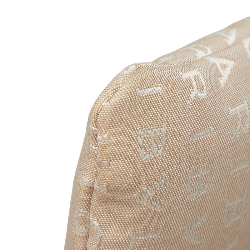 Bulgari Logomania Pochette Shoulder Bag Beige Brown Canvas Leather Women Bvlgari
