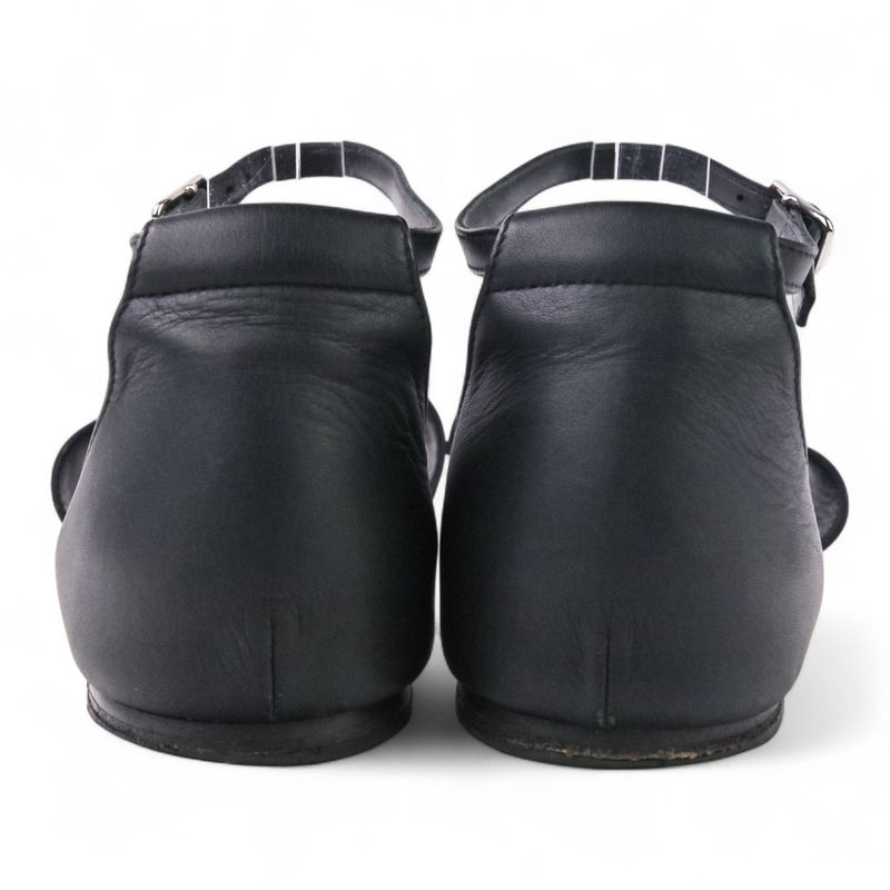 Hermes Desiree Corrie de Chien Ankle Strap Flat Sandals Size 38 About 24.5cm