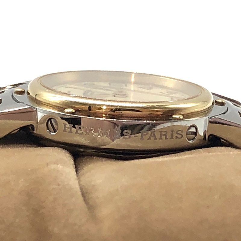 Hermes Clipper Cl4.220 Date Cream Dial Quartz Ladies Watch Working 005913