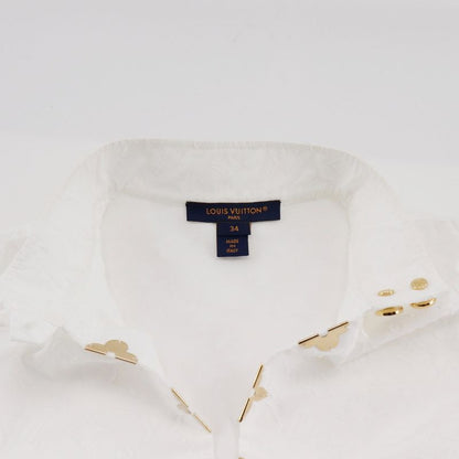 Louis Vuitton French Sleeve Ruffle Top Ruffle Blouse Monogram Rw232w AQV Fhbl13