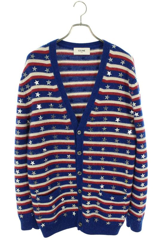 Celine 21SS 2a18k731m Embroidery Star Loose Cardigan Men's S