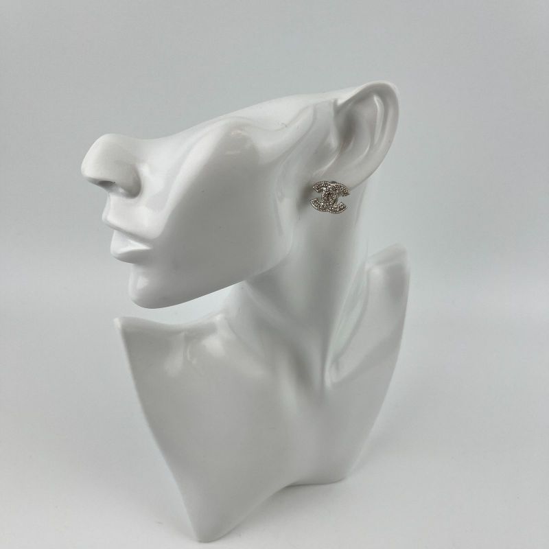 Chanel Coco Mark Accessories Earrings Silver A12V Vintage Ladies