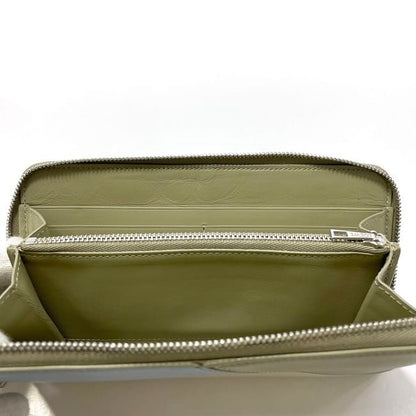 Loewe Round Zipper Long Wallet Beige Light Blue Puzzle