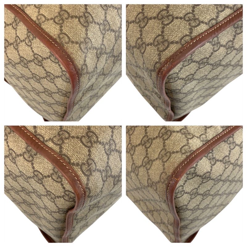 Gucci Sherry Line Beige Gold Hardware GG Supreme Canvas 211133 Boston Bag