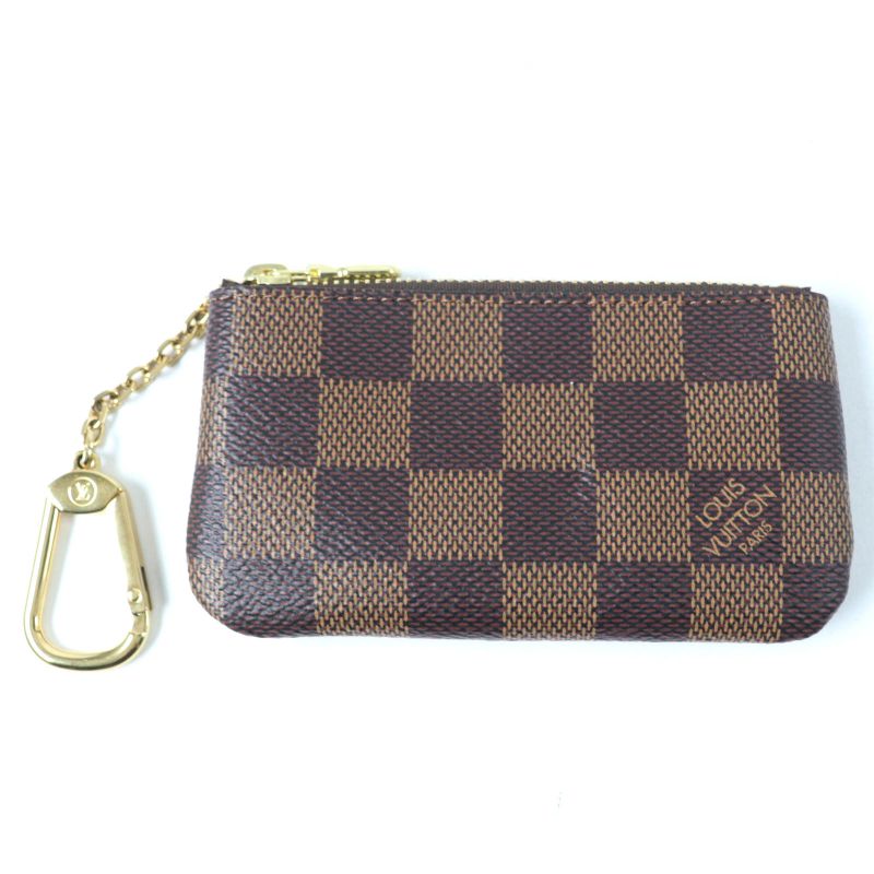 Louis Vuitton N62658 Card Key Case Pochette Cles Damier Canvas Coin Case Brown