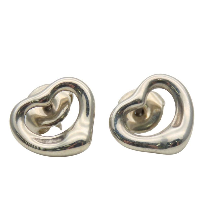 Tiffany & Co Earrings Open Heart 925 Silver Approx 2.1g Silver Elsa Peretti