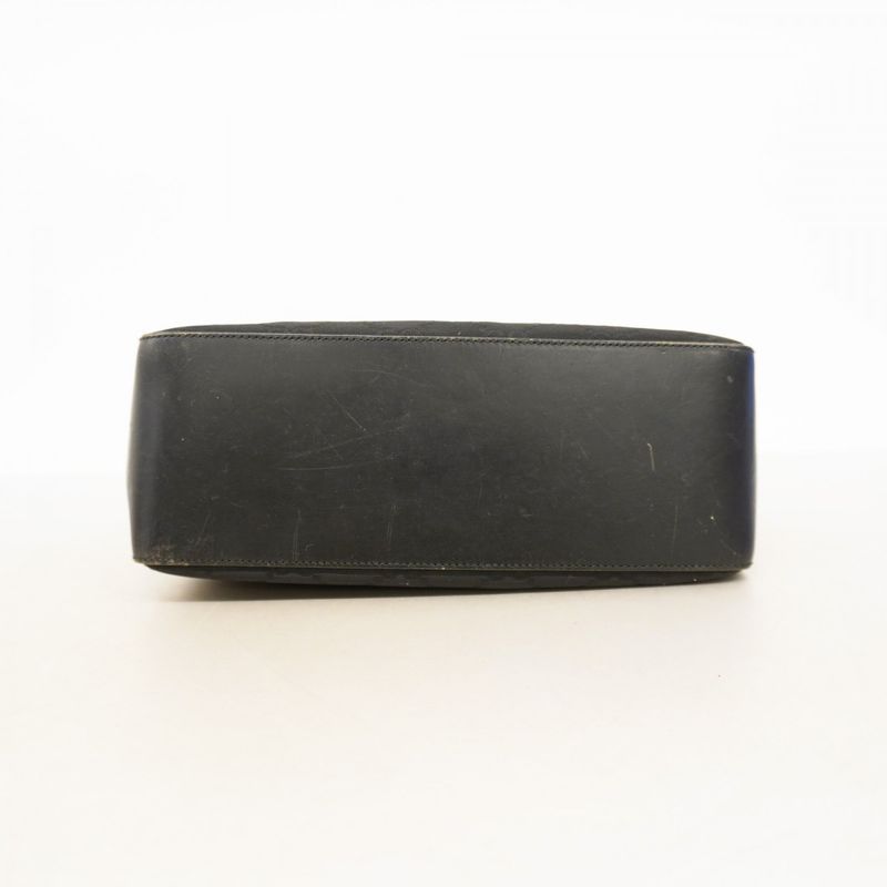 Gucci Shoulder Bag GG Nylon 001 3766 Nylon Black Silver Hardware Women