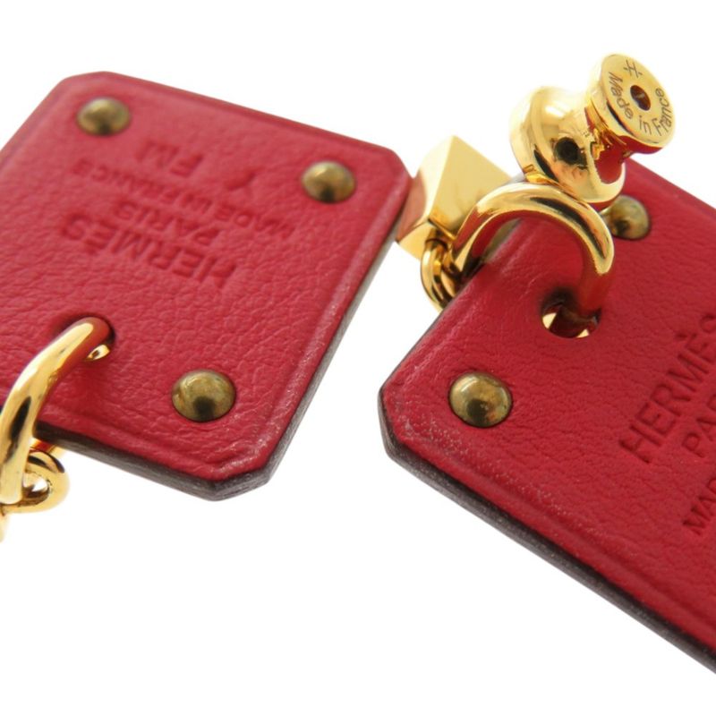 Hermes As De Coeur Vorsoft Metal Gold Red Engraved Y (2020) Earrings 1380 Hermes