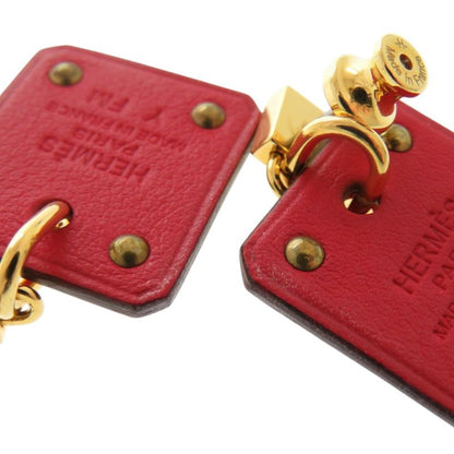 Hermes As De Coeur Vorsoft Metal Gold Red Engraved Y (2020) Earrings 1380 Hermes