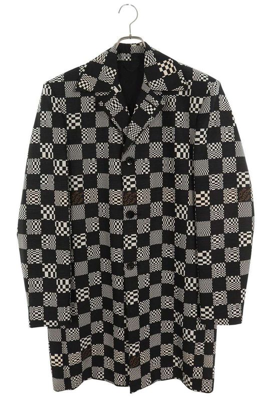 Louis Vuitton 21SS Rm211 ZXX Hkc71w Distorted Damier Chester Coat Men 48