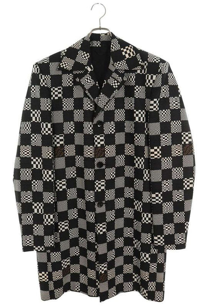 Louis Vuitton 21SS Rm211 ZXX Hkc71w Distorted Damier Chester Coat Men 48